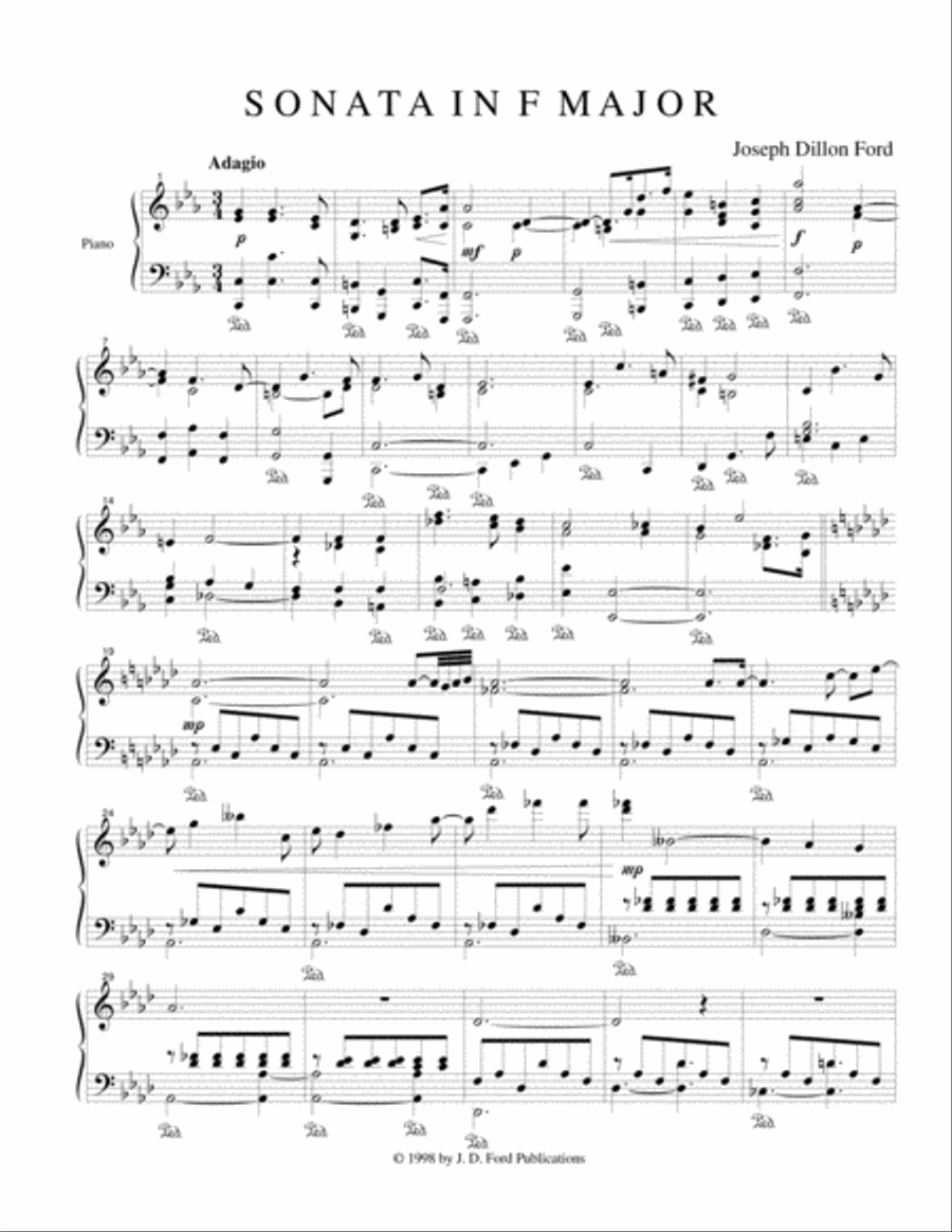 Sonata in F Major for Pianoforte Solo Piano Solo scores gallery preview page 1