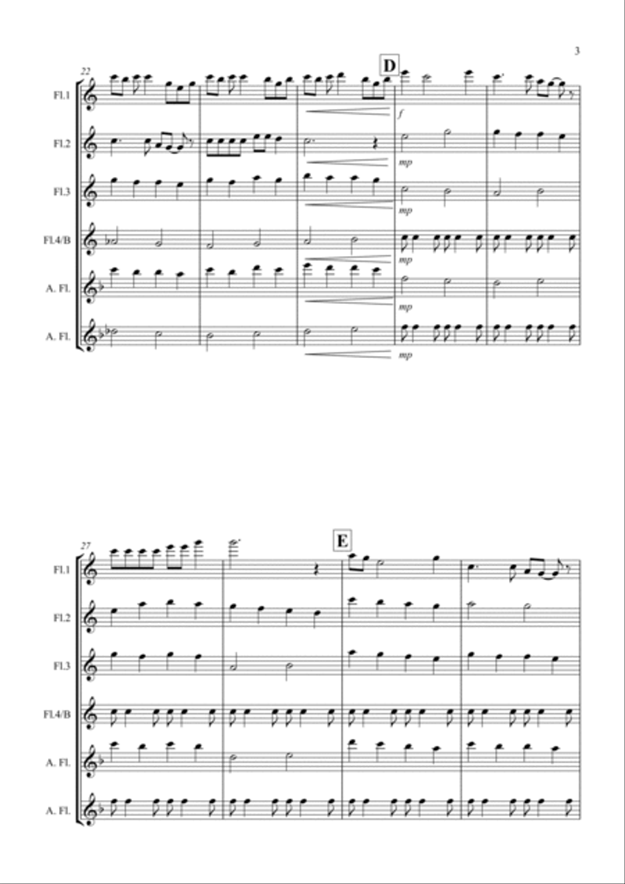Swing Low, Sweet Chariot for Flute Quartet Flute Quartet scores gallery preview page 3