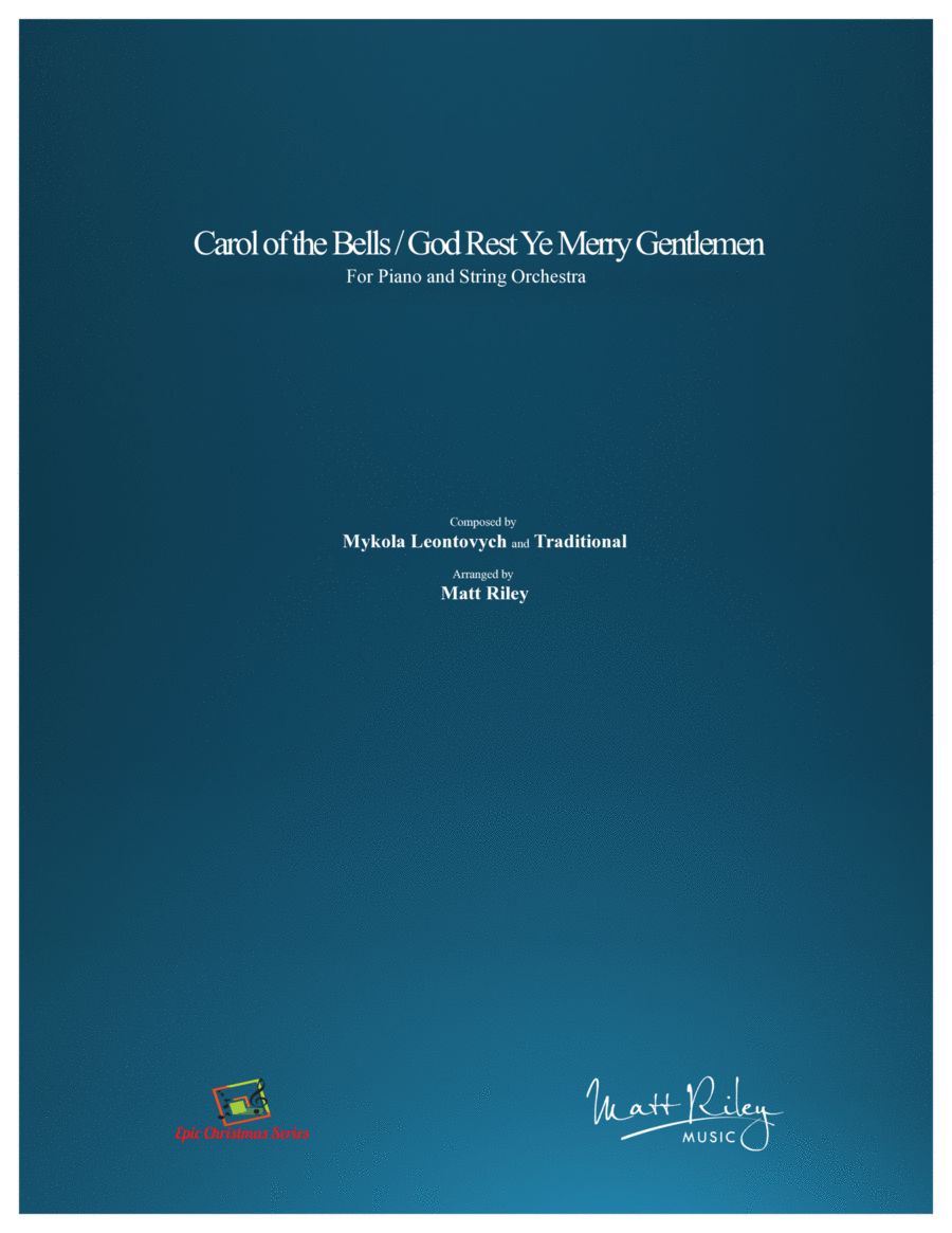 Carol of the Bells / God Rest Ye Merry Gentlemen - Piano & String Orchestra String Orchestra scores gallery preview page 1
