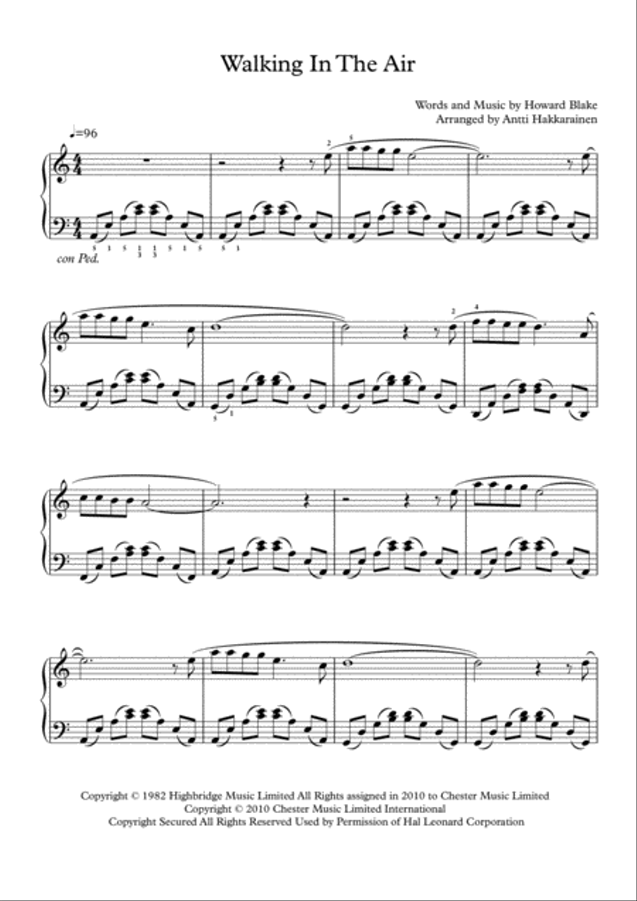 Walking In The Air Piano Solo scores gallery preview page 2