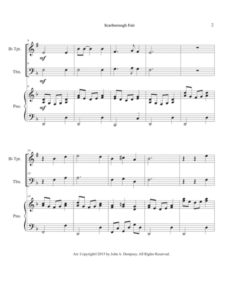 Scarborough Fair (Trio for Trumpet, Trombone and Piano) image number null