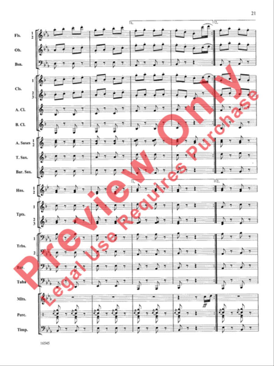 William Tell Overture Concert Band scores gallery preview page 22