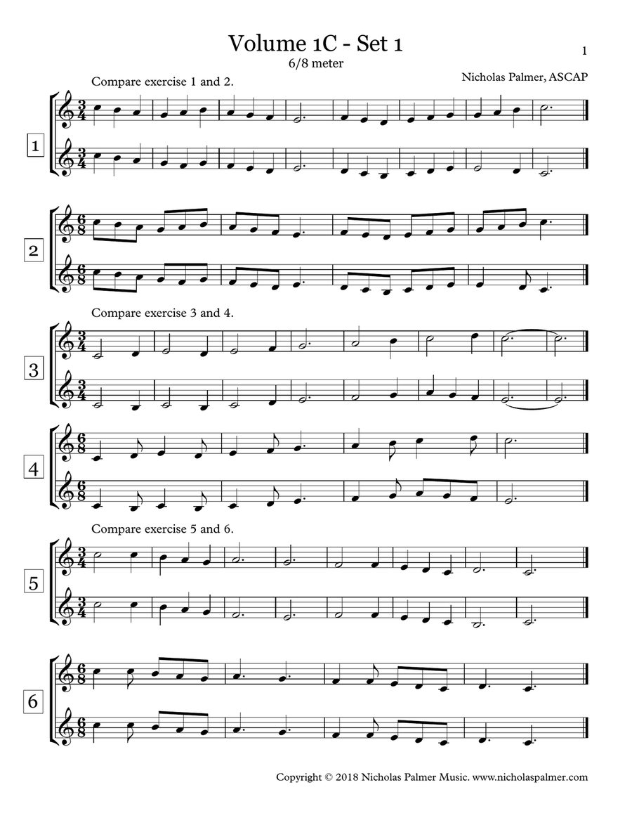 Sight-singing exercises for two-part choirs vol. 1C - Compound meters 2-Part scores gallery preview page 3