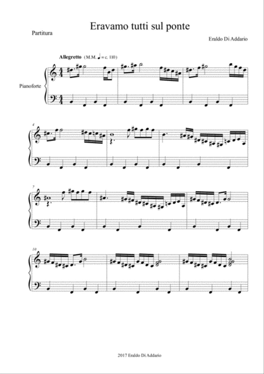 Eravamo tutti sul ponte Easy Piano scores gallery preview page 1