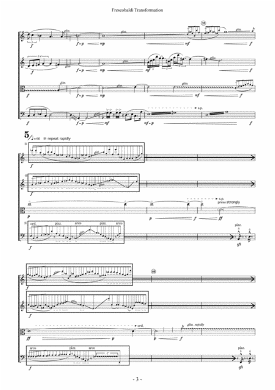 Frescobaldi Transformation (Score) String Quartet scores gallery preview page 3