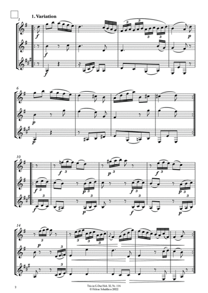 Joseph Haydn Trio in G major Hob. XI, No 116