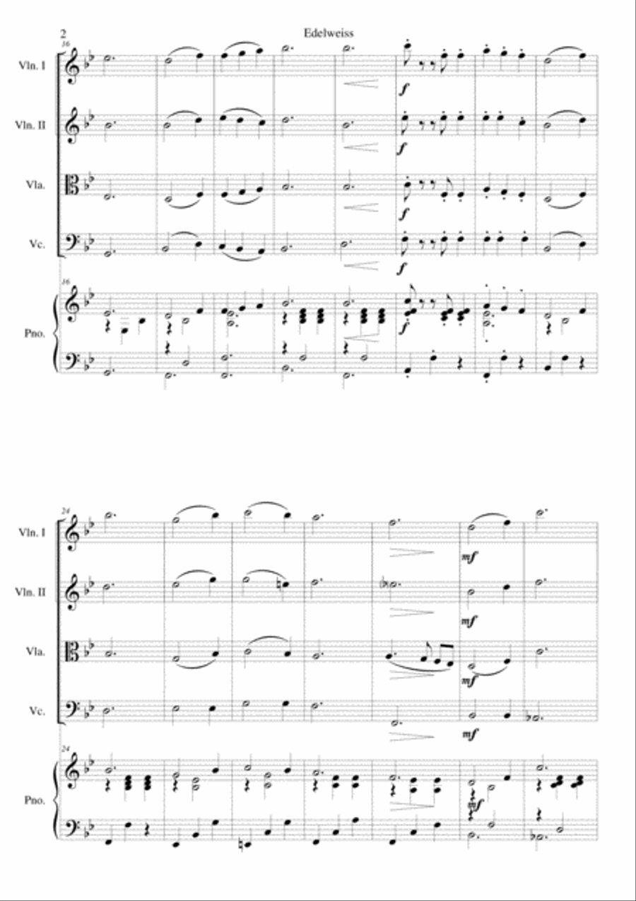 Edelweiss Piano Quintet scores gallery preview page 2