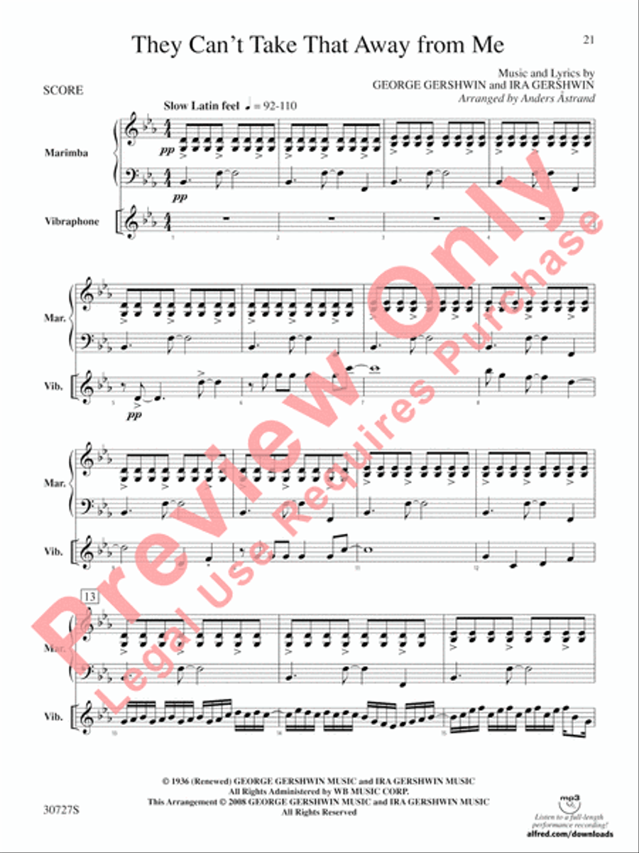 The Gershwin Mallet Collection Percussion scores gallery preview page 22