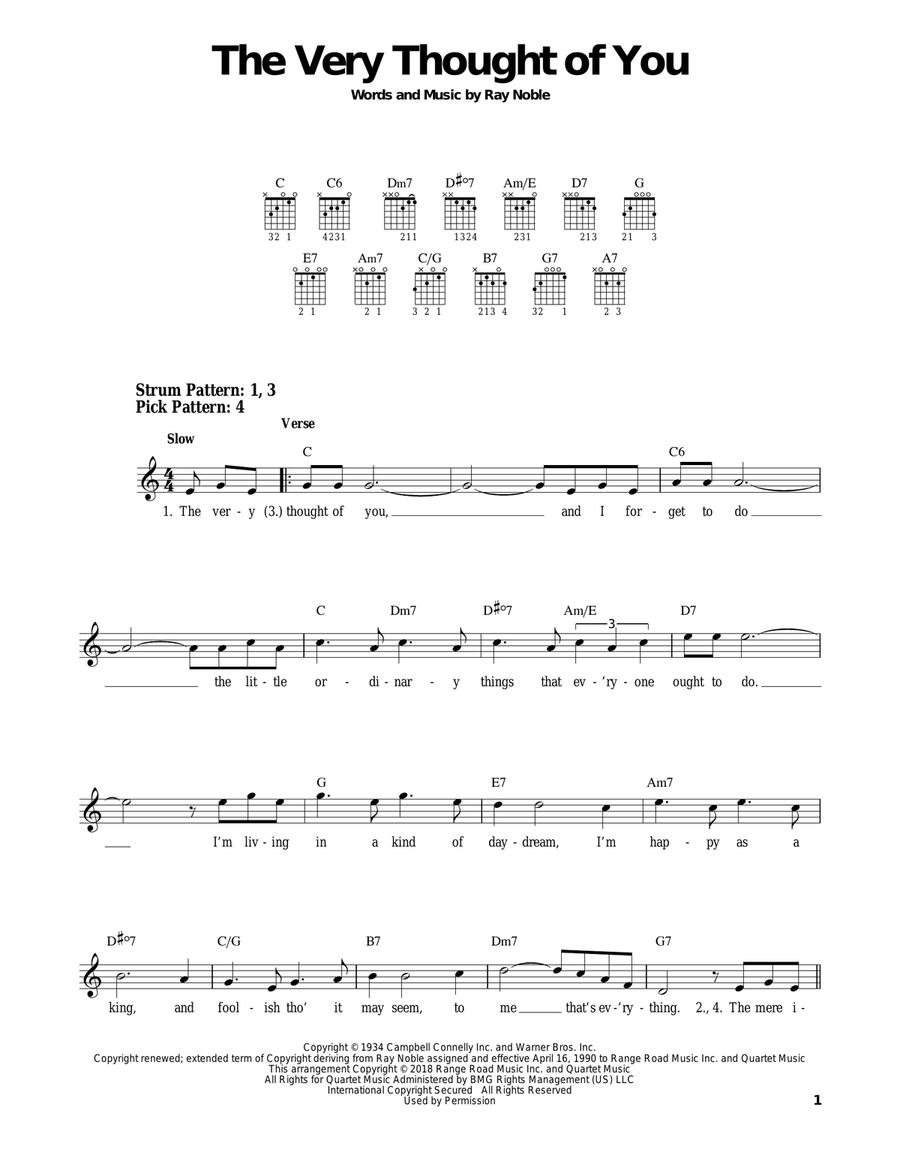 The Very Thought Of You Acoustic Guitar scores gallery preview page 1