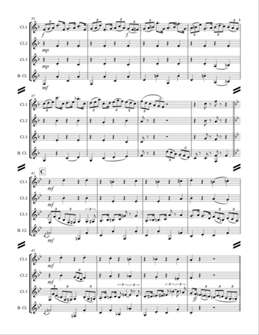 Nola (for Clarinet Quartet) Clarinet Quartet scores gallery preview page 4