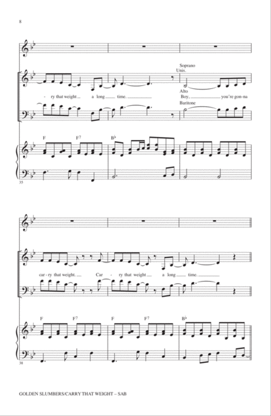 Golden Slumbers/Carry That Weight 3-Part scores gallery preview page 6