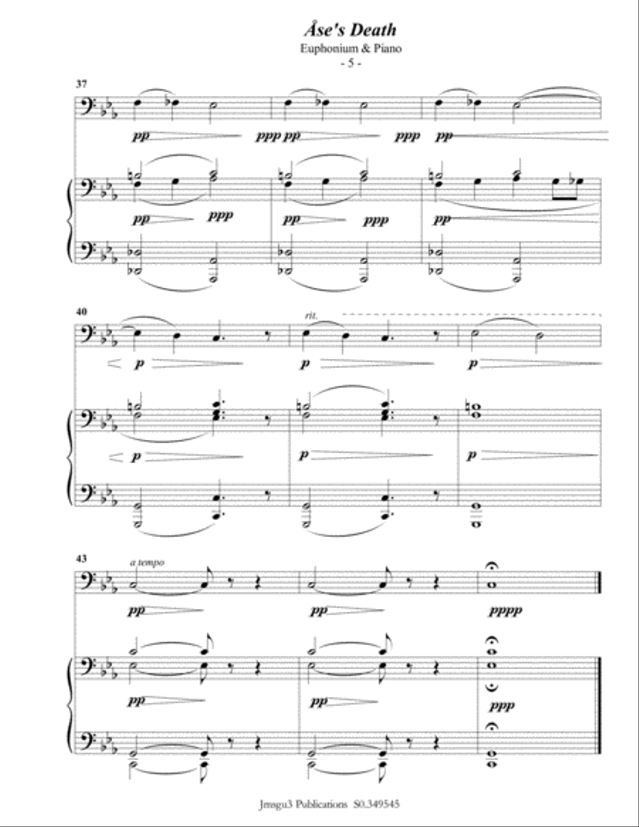 Grieg: Ase's Death from Peer Gynt Suite for Euphonium & Piano Euphonium scores gallery preview page 6