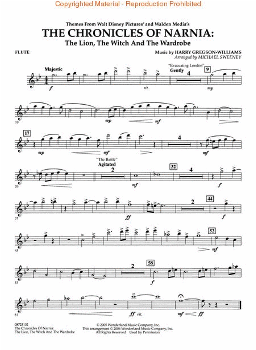 Themes from The Chronicles of Narnia: The Lion, The Witch and The Wardrobe Concert Band scores gallery preview page 5