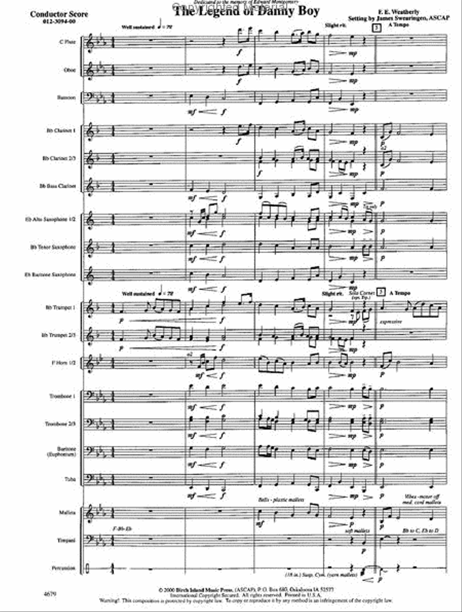 The Legend of Danny Boy Concert Band scores gallery preview page 2