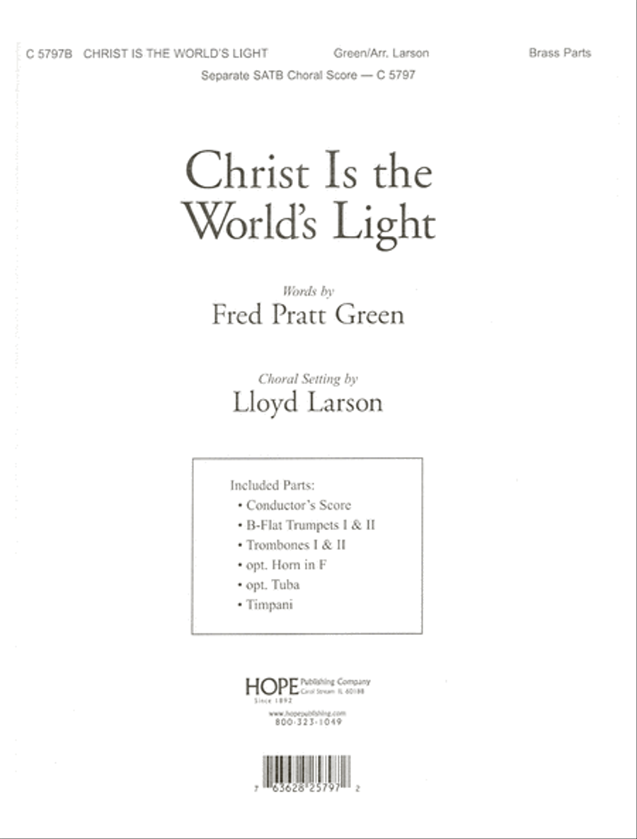 Christ Is the World's Light 4-Part scores gallery preview page 1