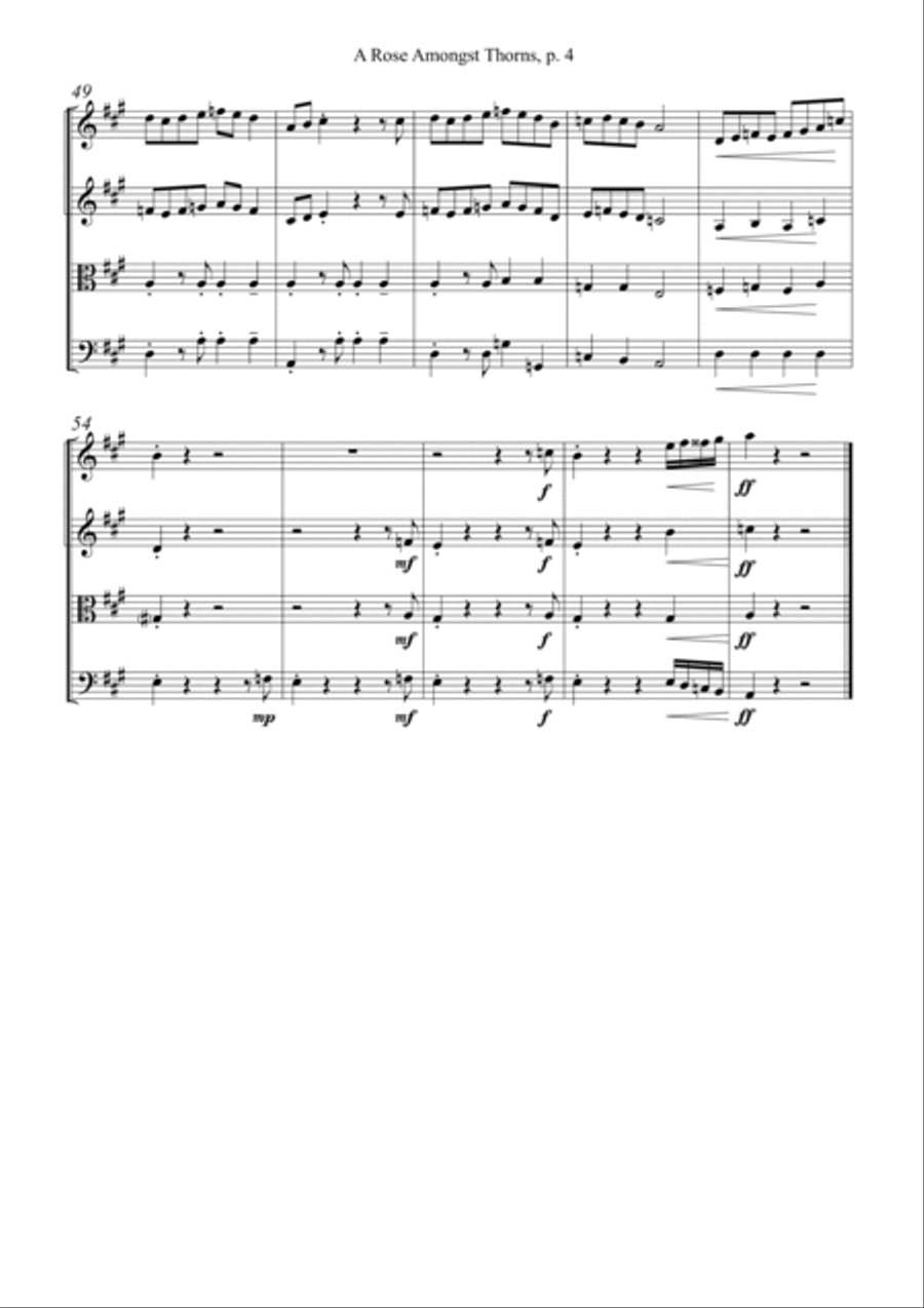 A Rose Amongst Thorns String Quartet scores gallery preview page 4