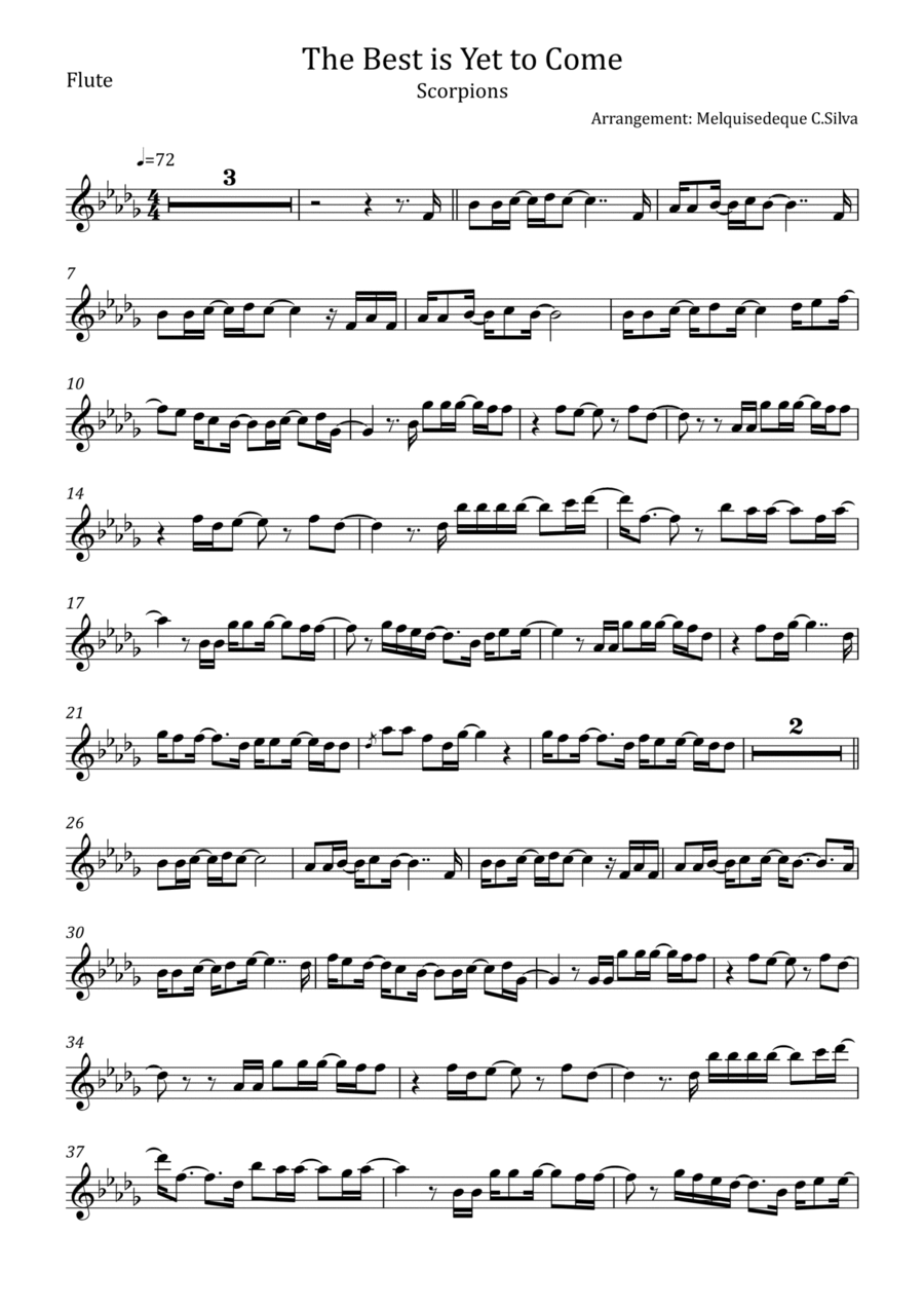 The Best Is Yet To Come Flute Solo scores gallery preview page 1