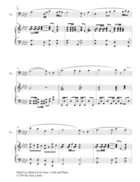 STAND UP, STAND UP FOR JESUS (Duet – Cello & Piano with Score/Part) image number null