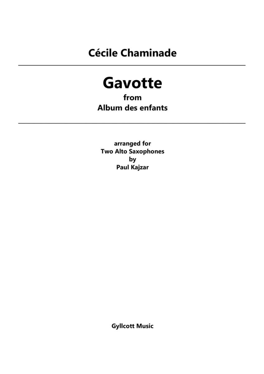 Gavotte (Two Alto Saxophones)