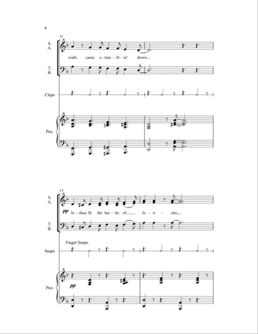 Joshua Fit the Battle of Jericho 4-Part scores gallery preview page 4