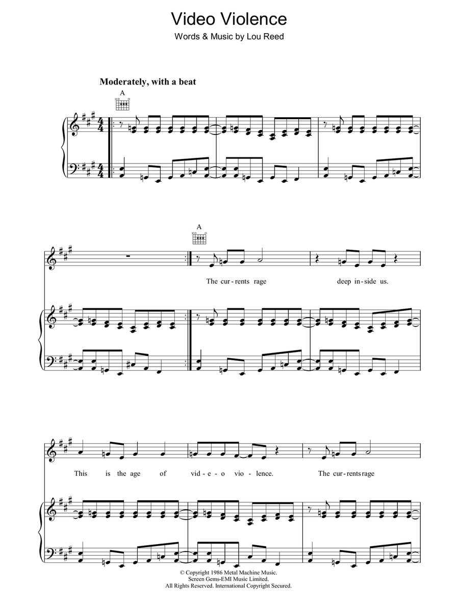 Video Violence Guitar scores gallery preview page 1