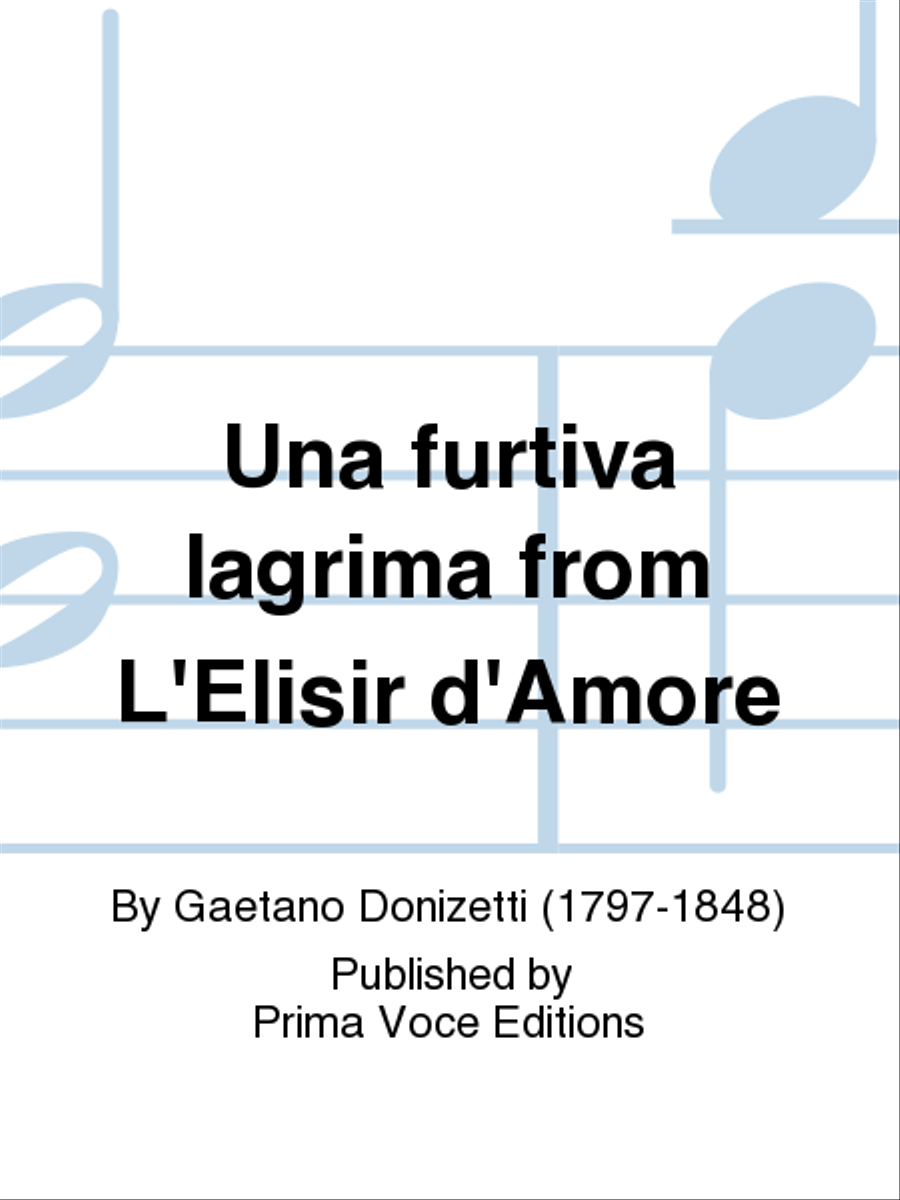 Una furtiva lagrima from L'Elisir d'Amore Tenor Voice scores gallery preview page 1
