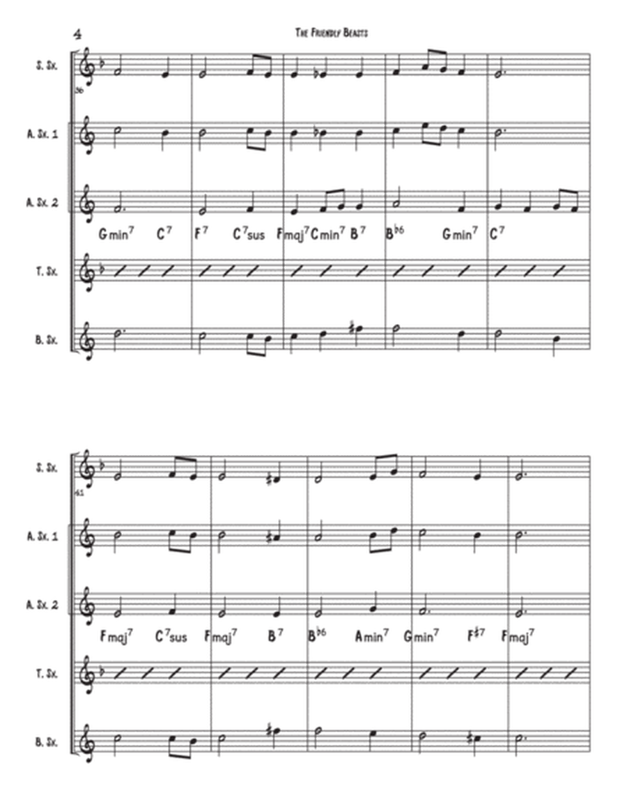 The Friendly Beasts Saxophone Quartet(SATB or AATB) image number null