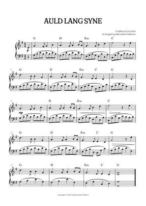 Auld Lang Syne • New Year's Anthem | easy piano sheet music with chords