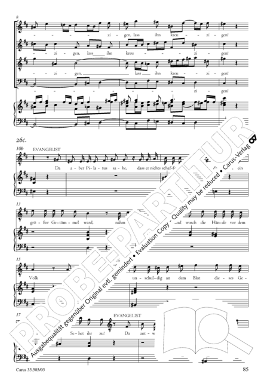 Passion according to St. Matthew (Passions-Musik nach dem Evangelisten Matthaus) SSATB scores gallery preview page 86
