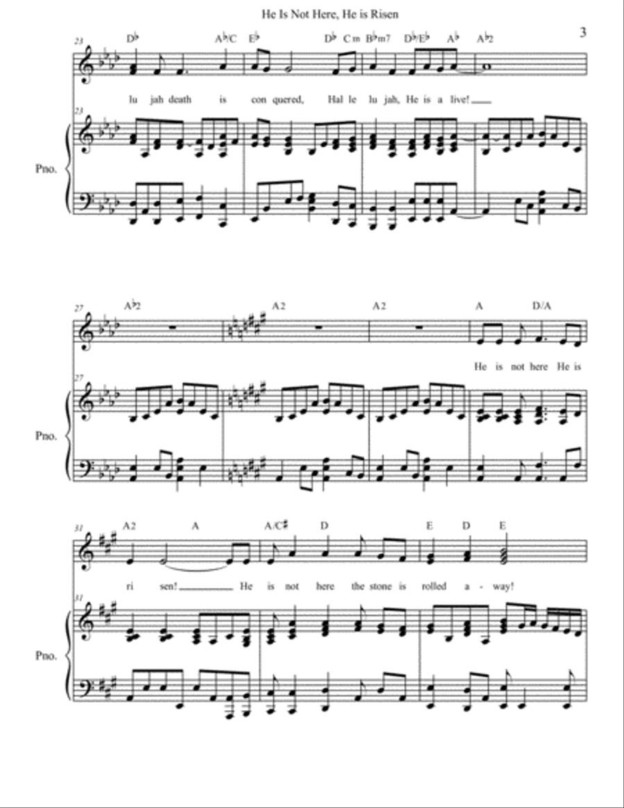 He is Not Here, He is Risen! 3-Part scores gallery preview page 3