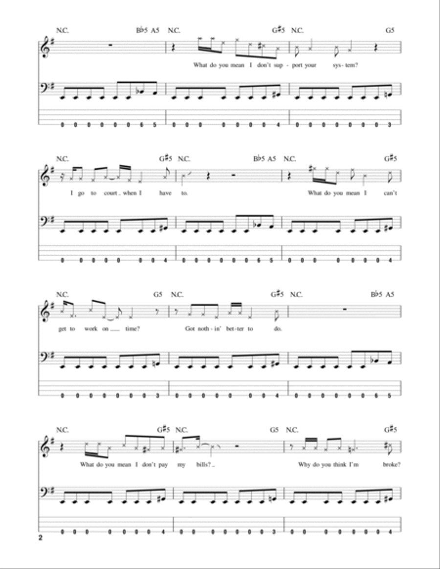 Peace Sells Guitar Tablature scores gallery preview page 2
