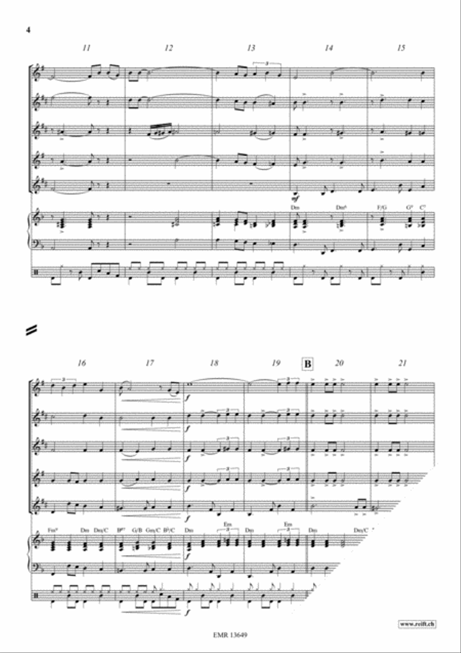 Summertime Saxophone Quintet scores gallery preview page 4