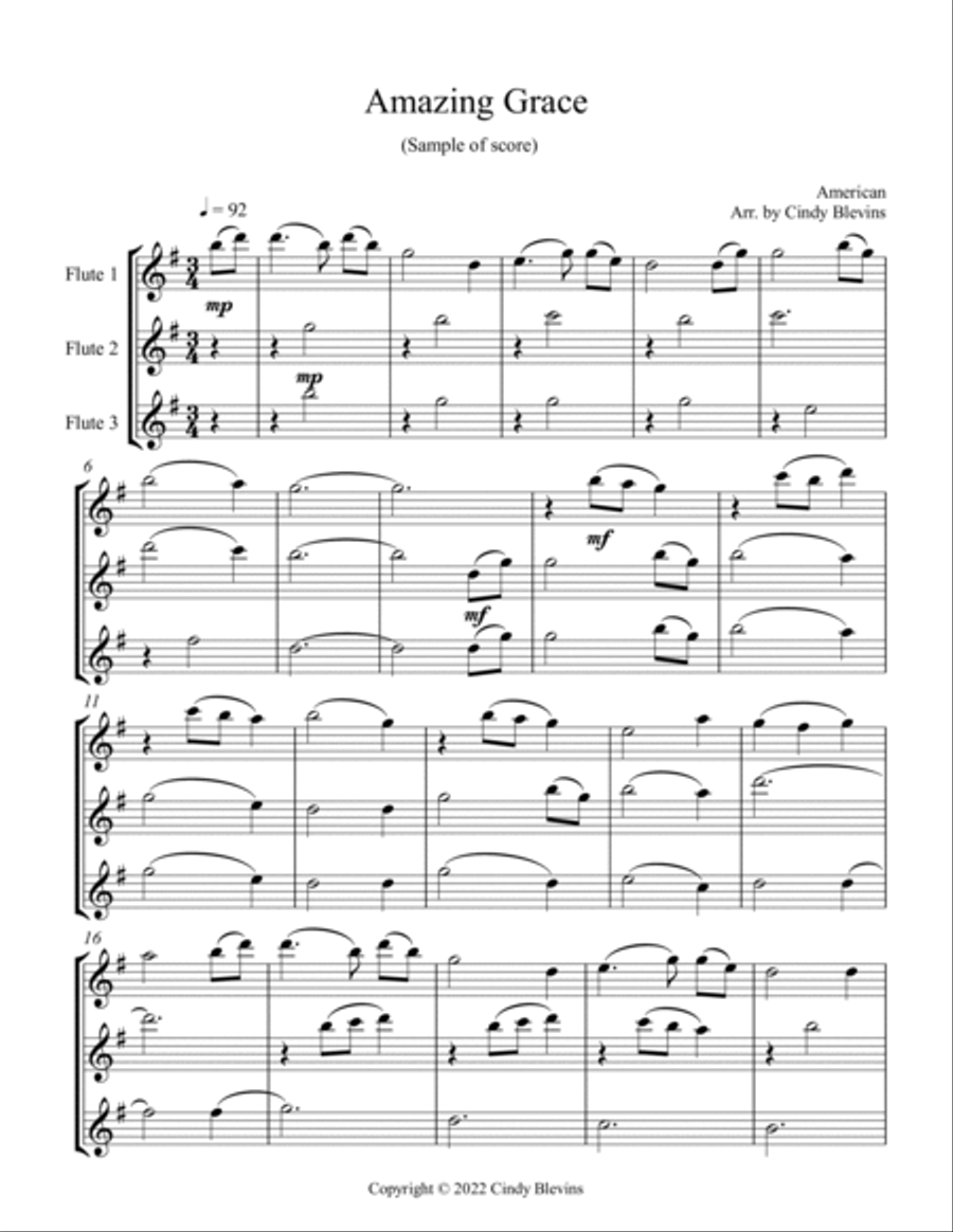 12 Favorite Hymns, Flute Trios Flute Trio scores gallery preview page 2
