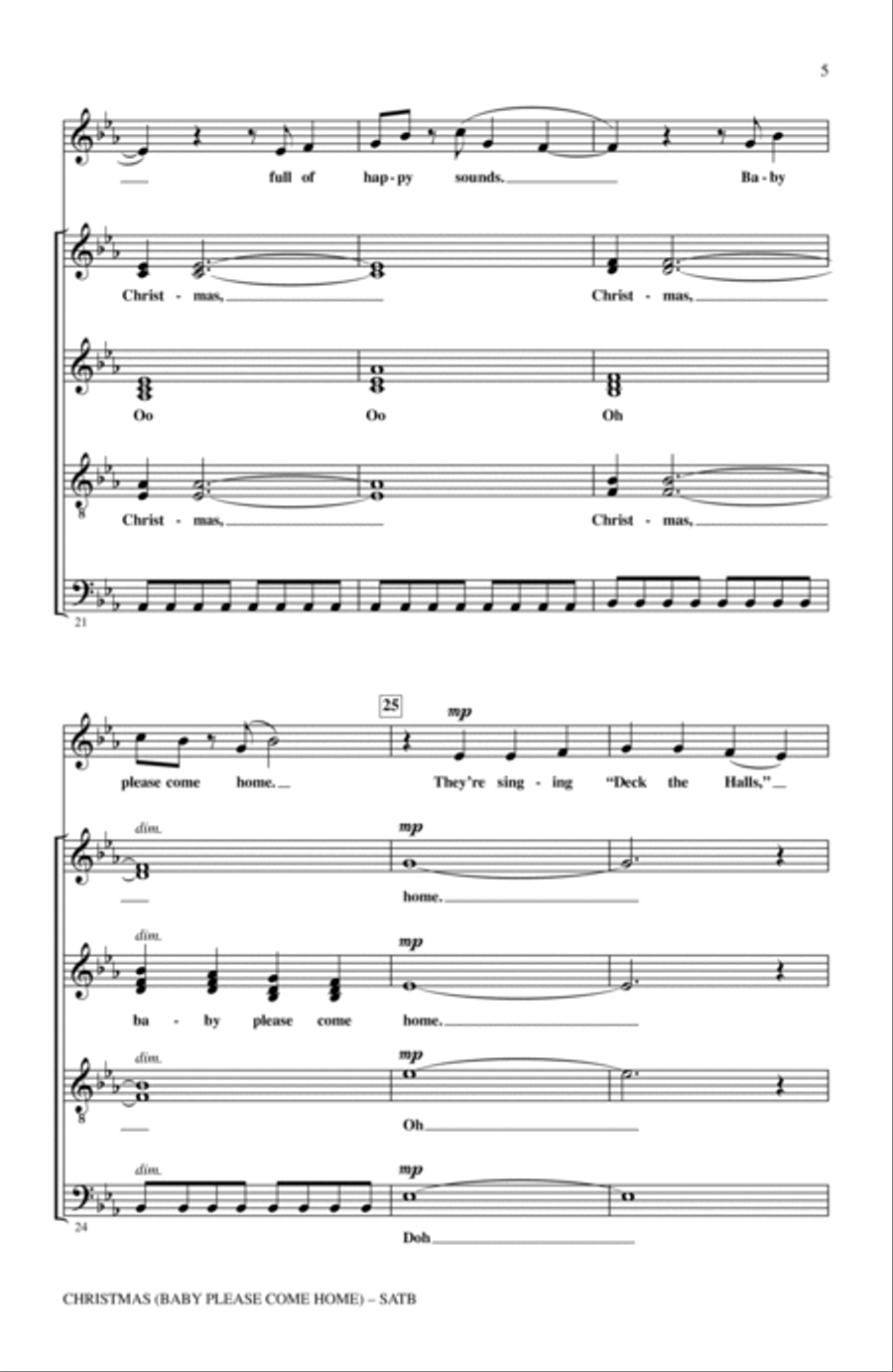 Christmas (Baby Please Come Home) (from NBC's The Sing-Off) 4-Part scores gallery preview page 4