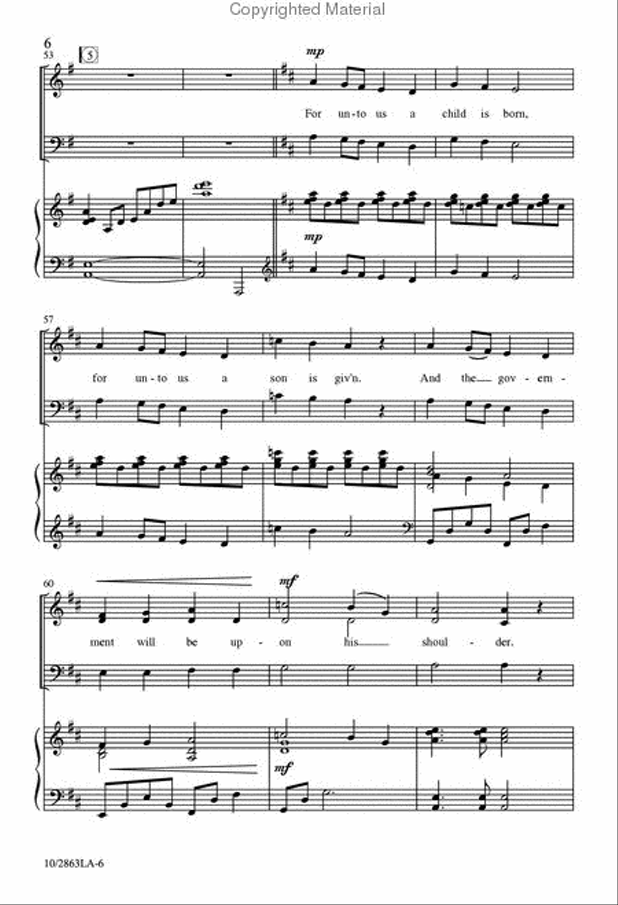 For Unto Us a Child is Born 3-Part scores gallery preview page 7