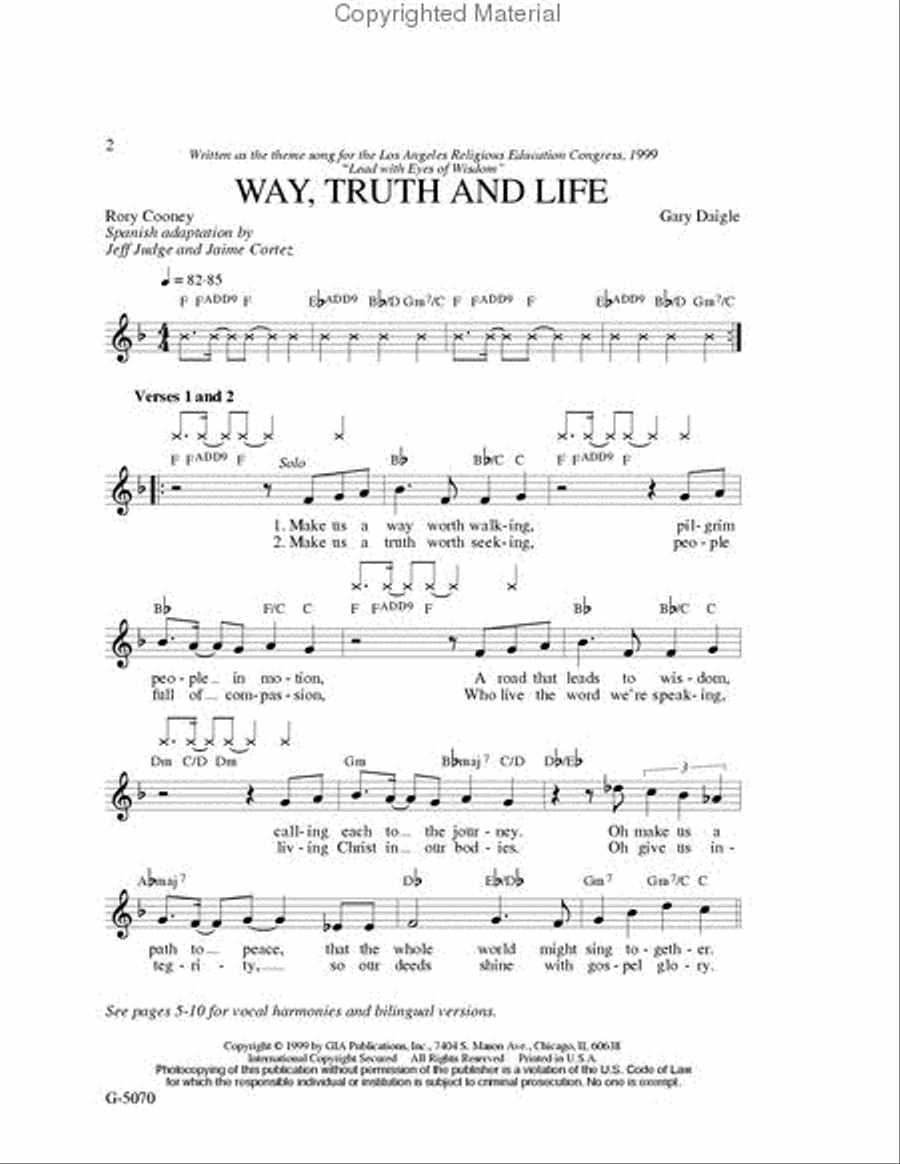 Way, Truth and Life Way, Truth and Life 4-Part scores gallery preview page 2