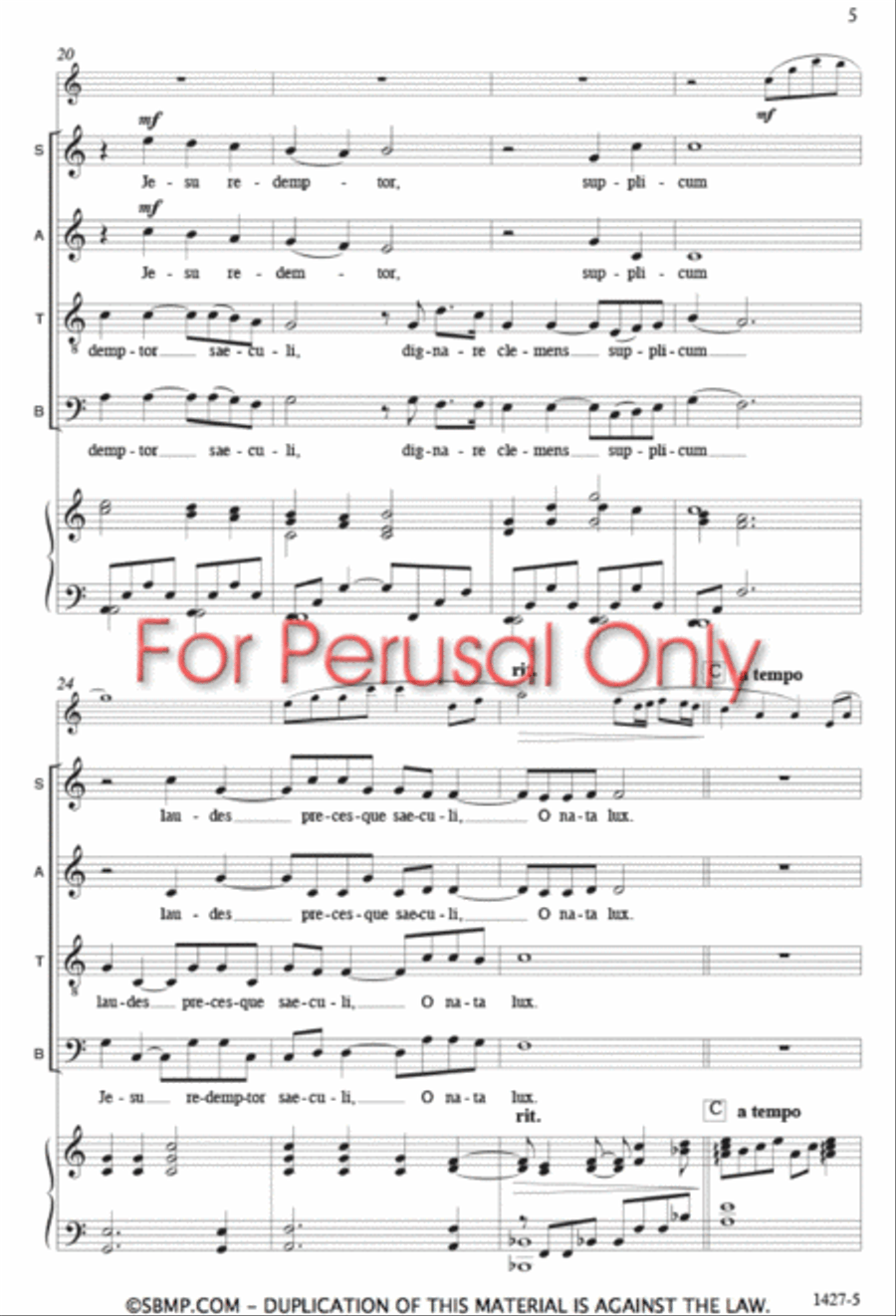 O nata lux - SATB Octavo 4-Part scores gallery preview page 4