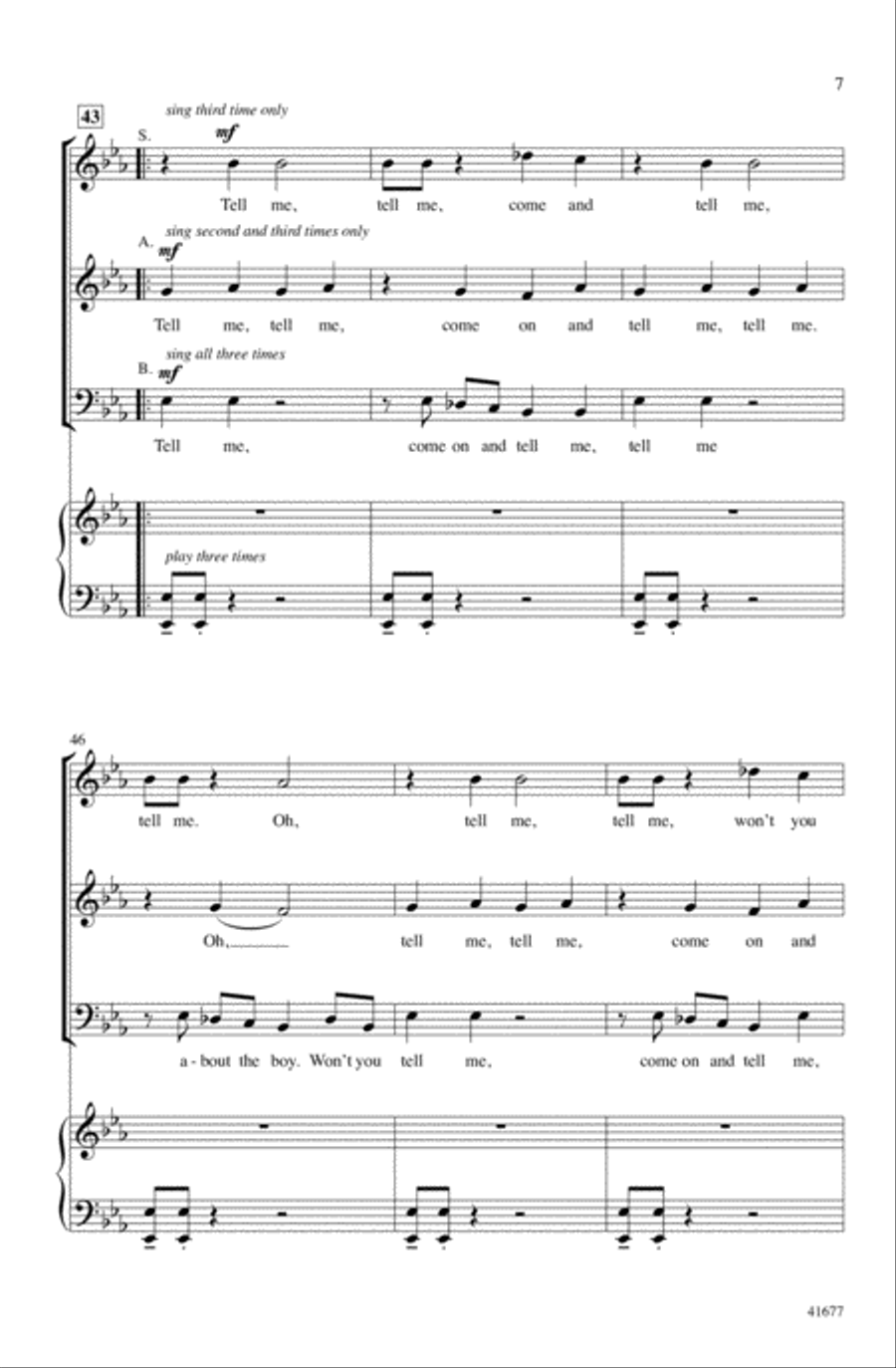 Tell Me, Tell Me! Tell Me, Tell Me! Choir scores gallery preview page 6