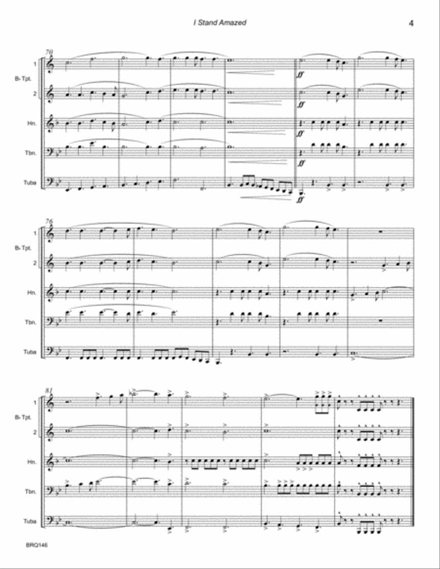 I STAND AMAZED for BRASS QUINTET (unaccompanied) Brass Quintet scores gallery preview page 4