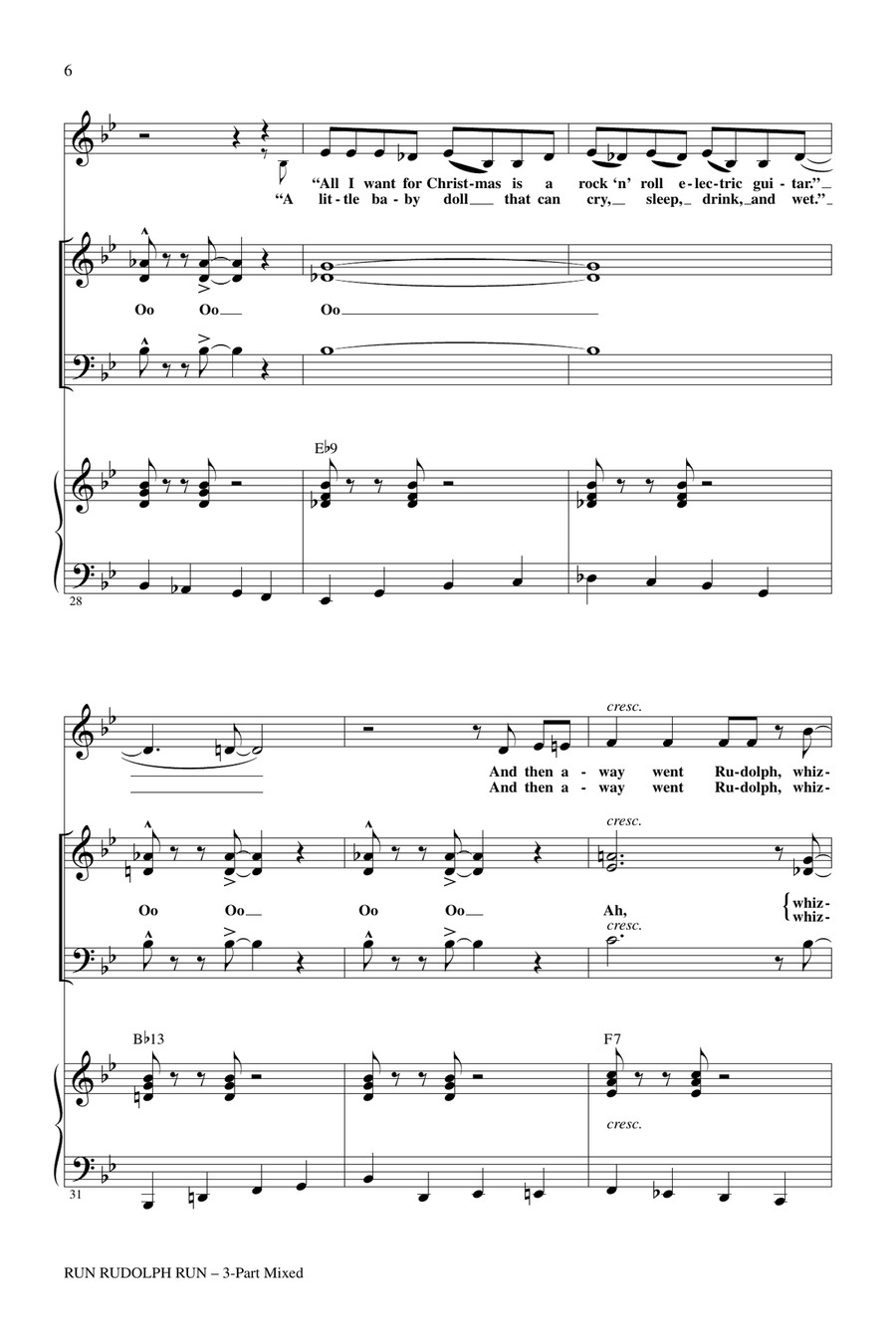 Run Rudolph Run 3-Part scores gallery preview page 5