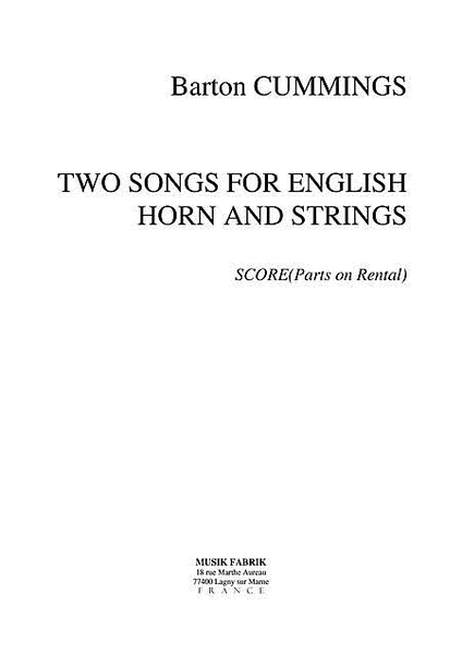 Two Songs for English Horn and Strings
