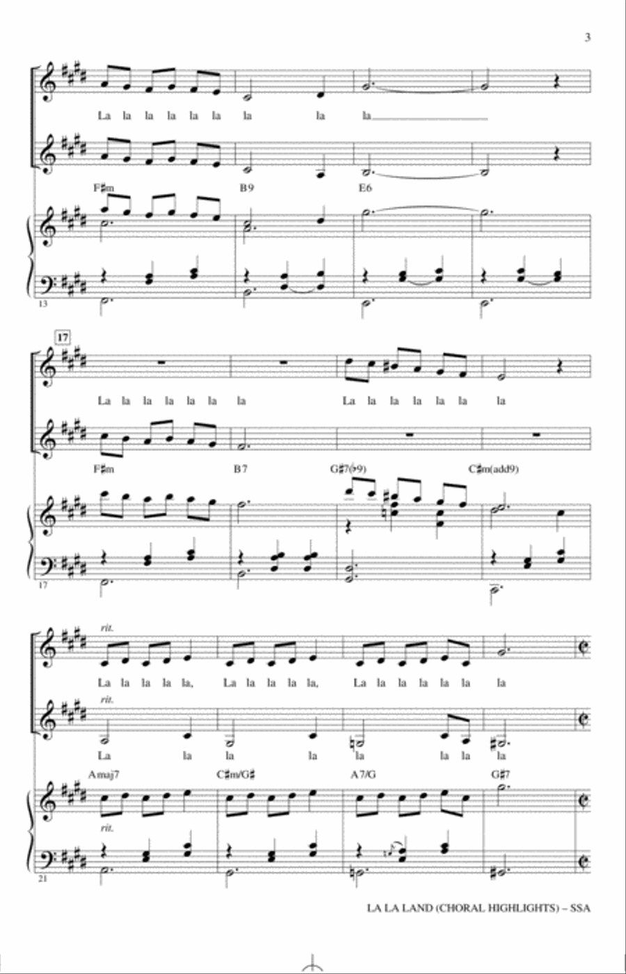 La La Land: Choral Highlights (arr. Mark Brymer) SSA scores gallery preview page 2