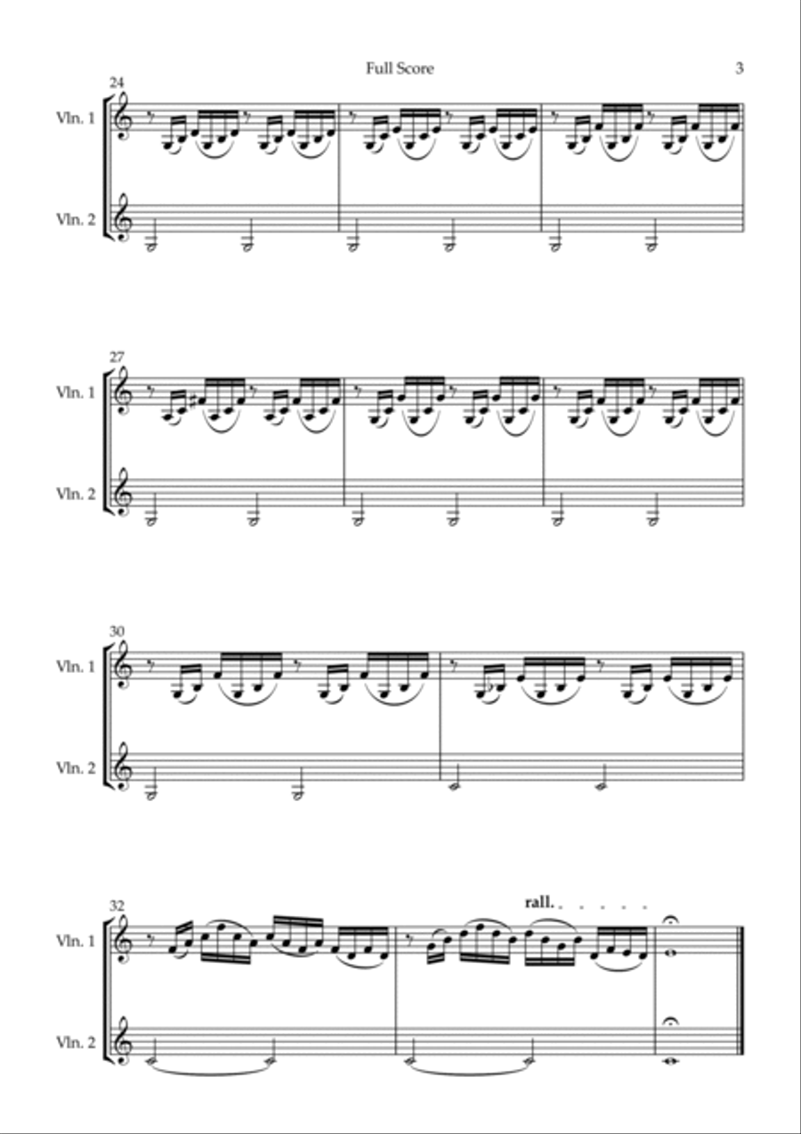 Prelude 1 in C Major BWV 846 (from Well-Tempered Clavier Book 1) for Violin Duo String Duet scores gallery preview page 3