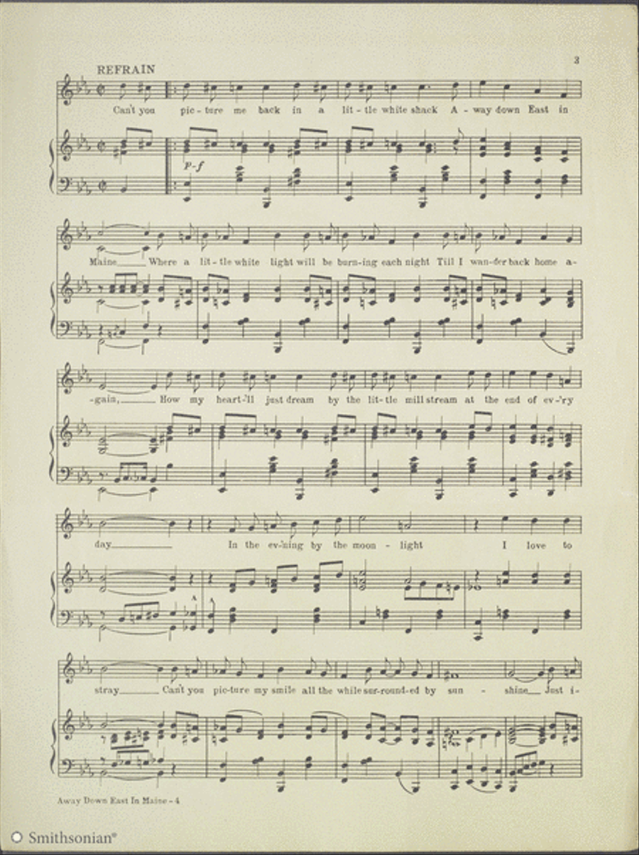 Away Down East In Maine Piano, Vocal scores gallery preview page 3