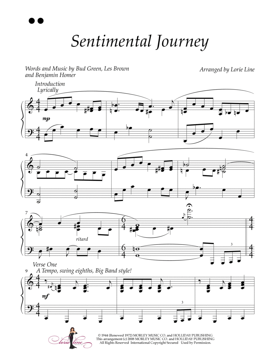Sentimental Journey Piano Solo scores gallery preview page 1