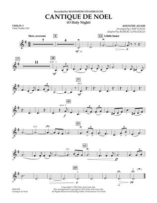 Cantique de Noel (O Holy Night) - Violin 3 (Viola Treble Clef)