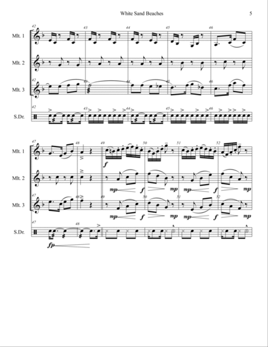 White Sand Beaches Small Ensemble scores gallery preview page 6
