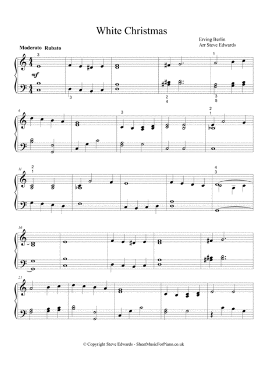 White Christmas Piano Solo scores gallery preview page 2