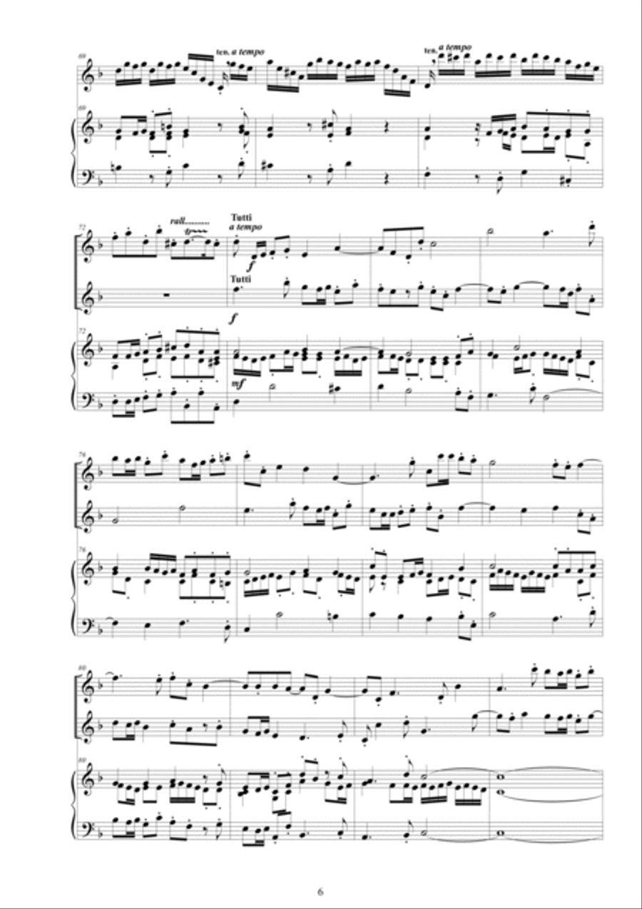 Scarlatti A - Concerto Grosso no.3 in F major - Two Flutes and piano Flute Duet scores gallery preview page 6