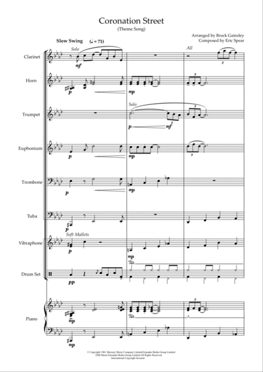 Coronation Street Clarinet scores gallery preview page 2
